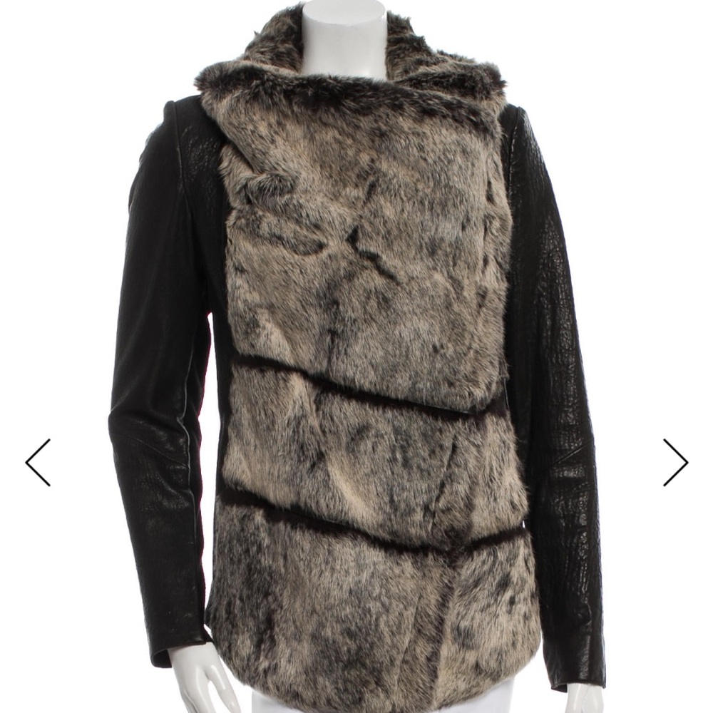 Helmut Lang Black and Brown Teddy Jacket